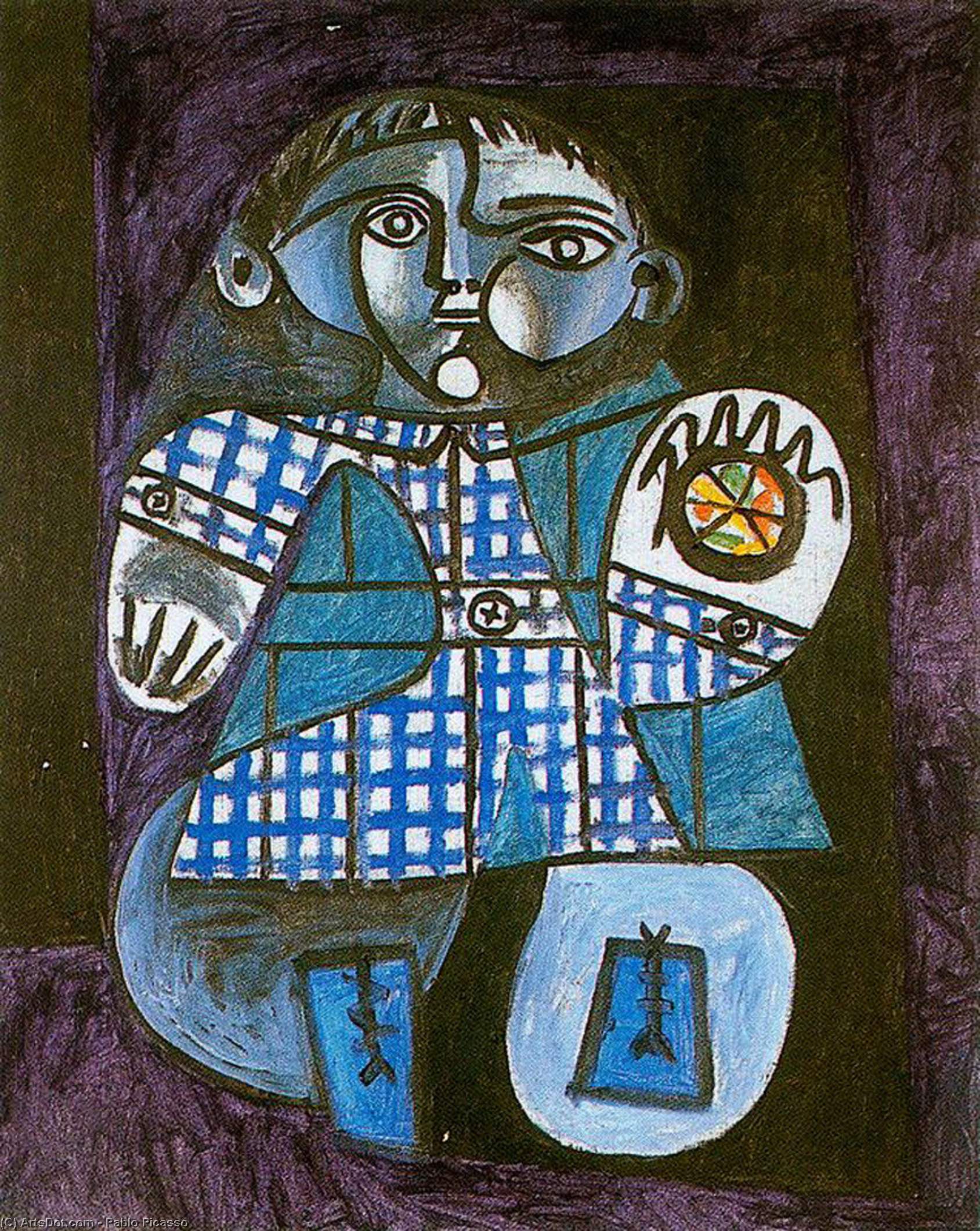 Wikoo.org - موسوعة الفنون الجميلة - اللوحة، العمل الفني Pablo Picasso - Claude with a ball