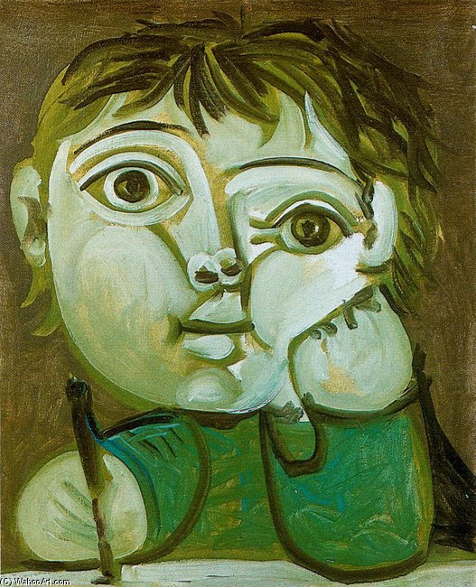 Wikioo.org - The Encyclopedia of Fine Arts - Painting, Artwork by Pablo Picasso - Claude writing