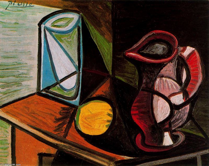 WikiOO.org - Encyclopedia of Fine Arts - Malba, Artwork Pablo Picasso - Copa y jarra