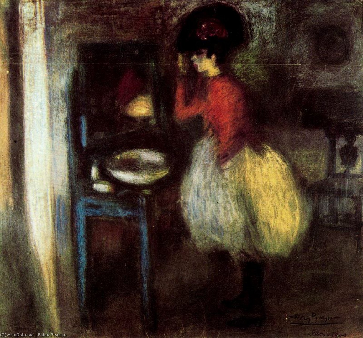 WikiOO.org - Encyclopedia of Fine Arts - Malba, Artwork Pablo Picasso - Dans le boudoir