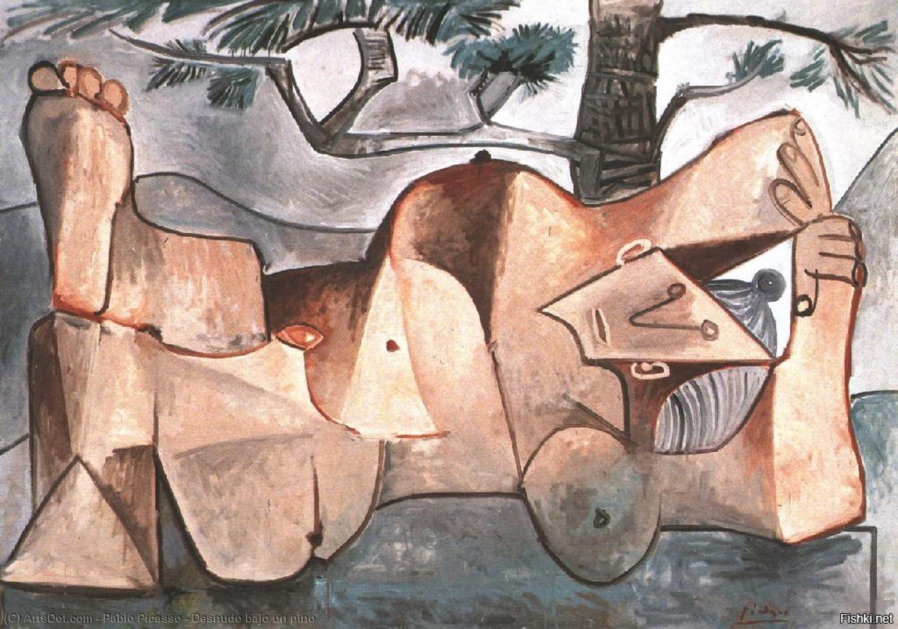 WikiOO.org - Εγκυκλοπαίδεια Καλών Τεχνών - Ζωγραφική, έργα τέχνης Pablo Picasso - Desnudo bajo un pino