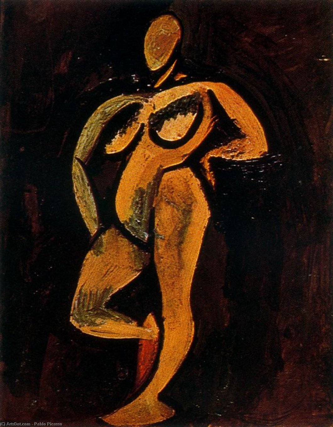 WikiOO.org - Енциклопедія образотворчого мистецтва - Живопис, Картини
 Pablo Picasso - Desnudo de pie 1