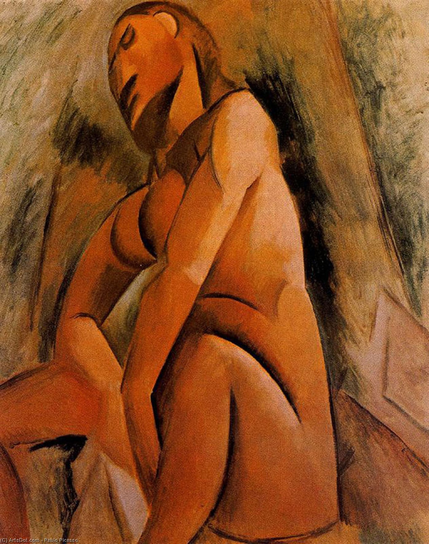 WikiOO.org - Encyclopedia of Fine Arts - Maľba, Artwork Pablo Picasso - Desnudo sentado