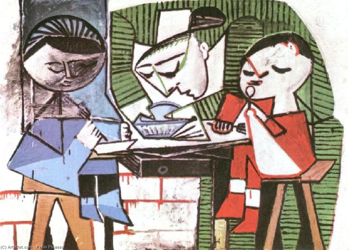 Wikioo.org - The Encyclopedia of Fine Arts - Painting, Artwork by Pablo Picasso - El almuerzo
