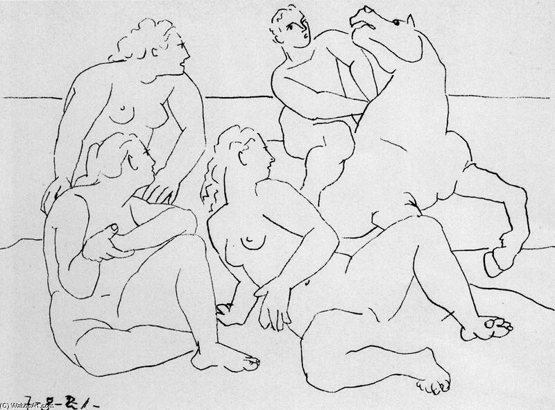 WikiOO.org - Encyclopedia of Fine Arts - Maleri, Artwork Pablo Picasso - El jinete