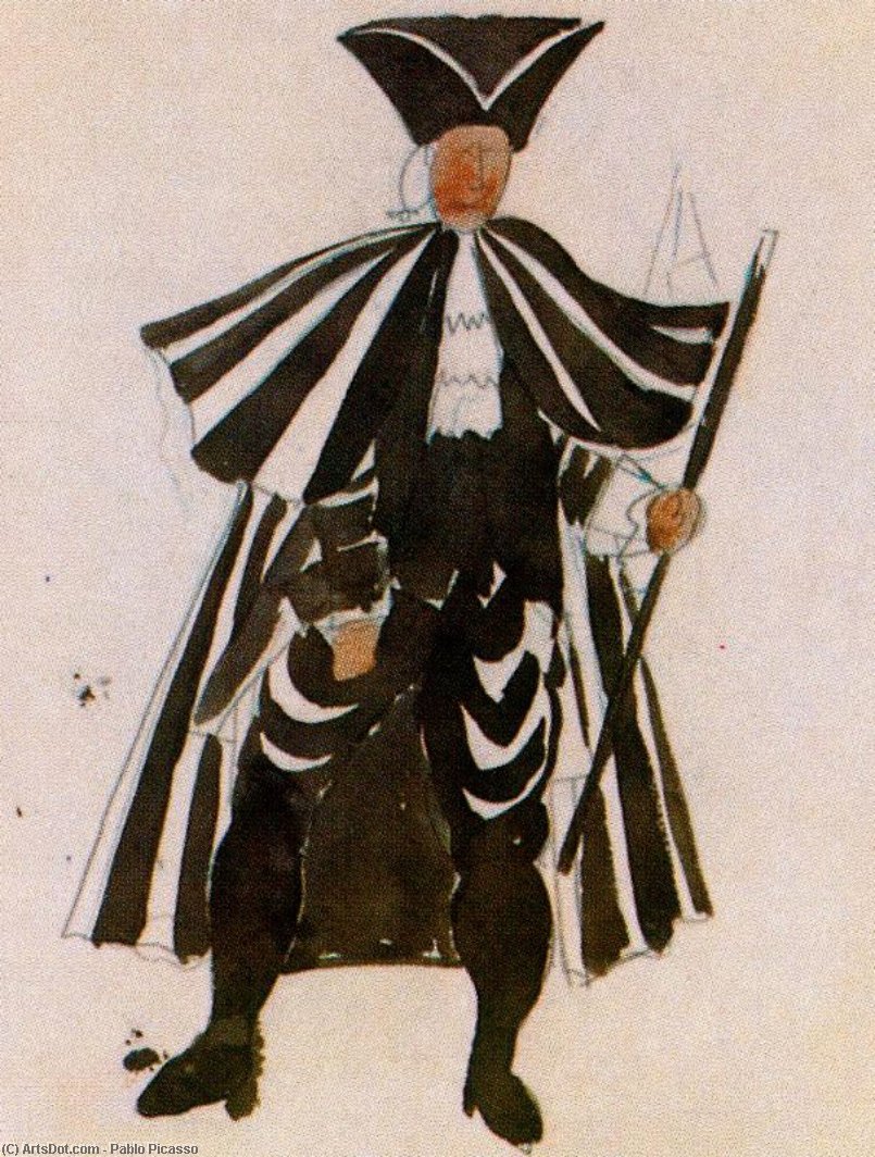 Wikioo.org - The Encyclopedia of Fine Arts - Painting, Artwork by Pablo Picasso - El sombrero de tres picos. El alcalde