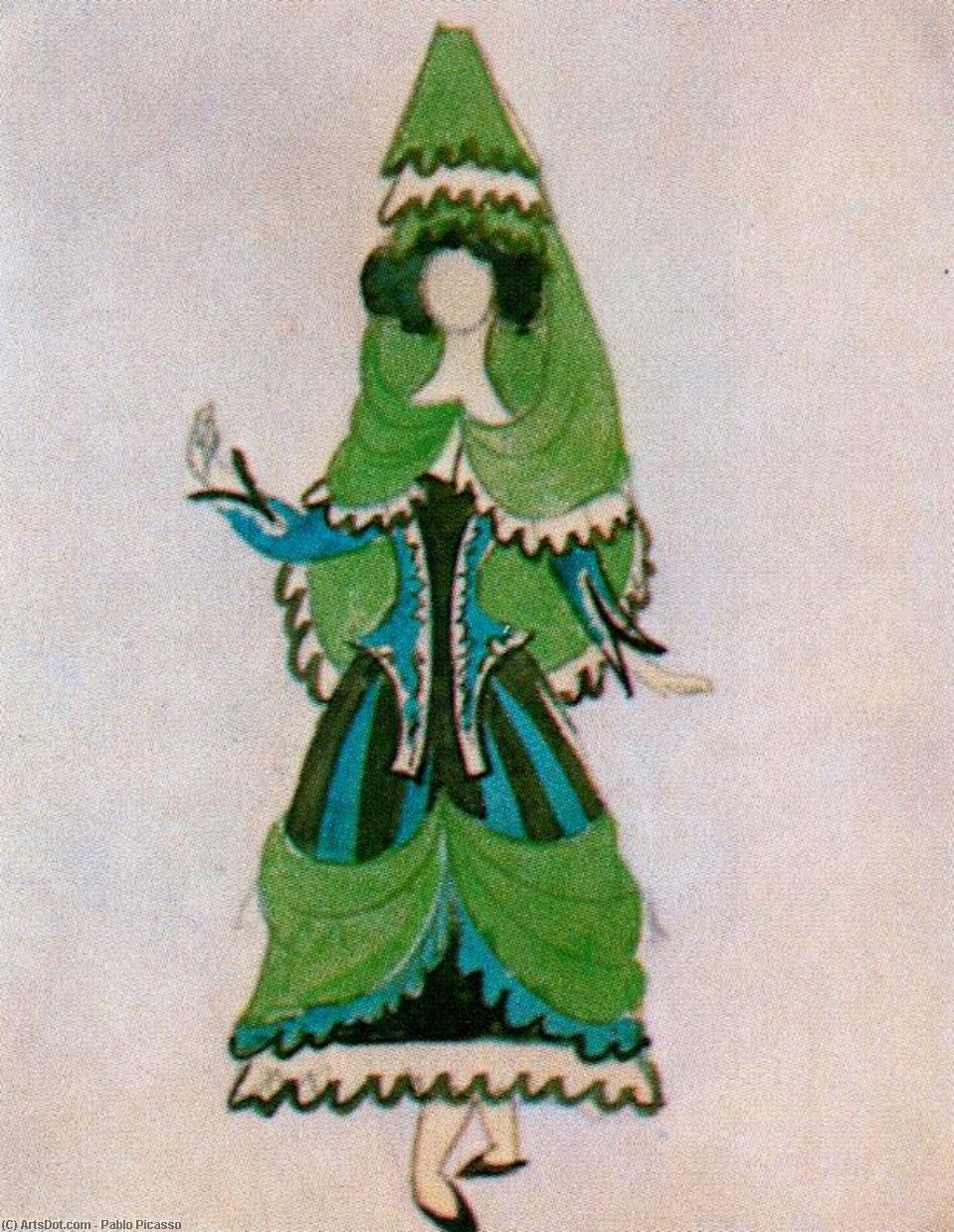 Wikioo.org - The Encyclopedia of Fine Arts - Painting, Artwork by Pablo Picasso - El sombrero de tres picos. Una mujer 2