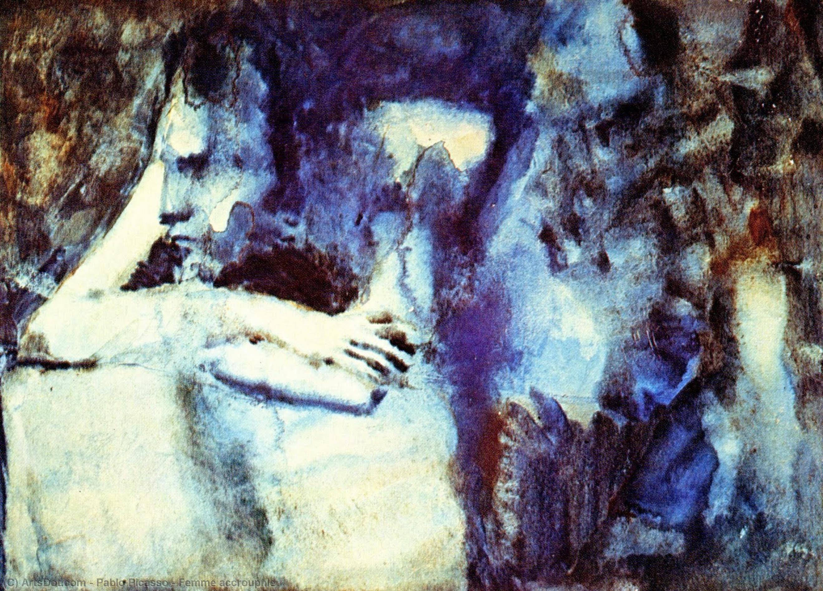Wikioo.org – L'Enciclopedia delle Belle Arti - Pittura, Opere di Pablo Picasso - Accrouphie femme