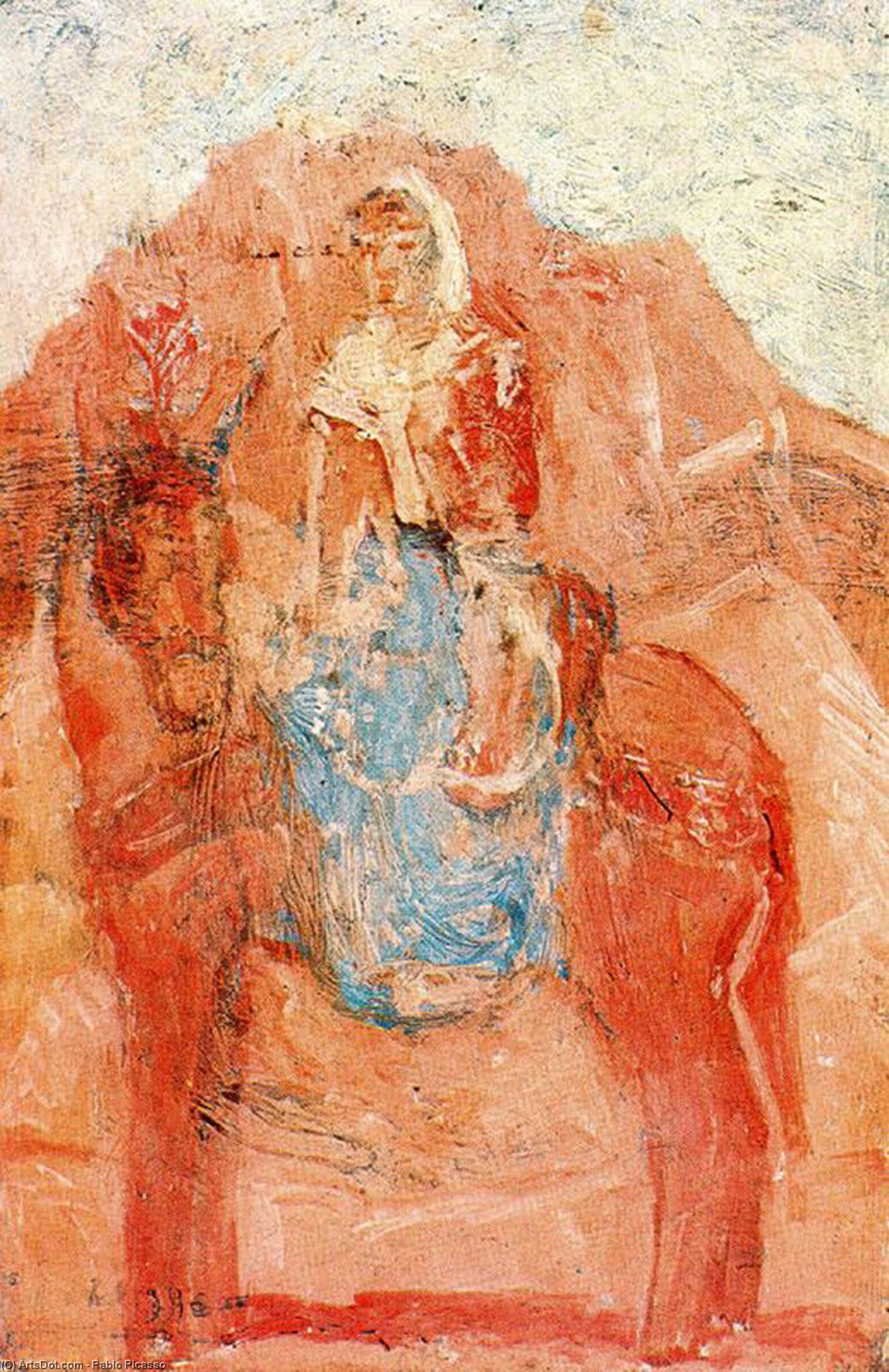 WikiOO.org - Encyclopedia of Fine Arts - Maleri, Artwork Pablo Picasso - Fernande sur un mulet