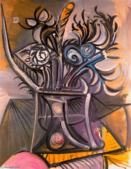 Wikioo.org - The Encyclopedia of Fine Arts - Painting, Artwork by Pablo Picasso - Flowers on a table 1