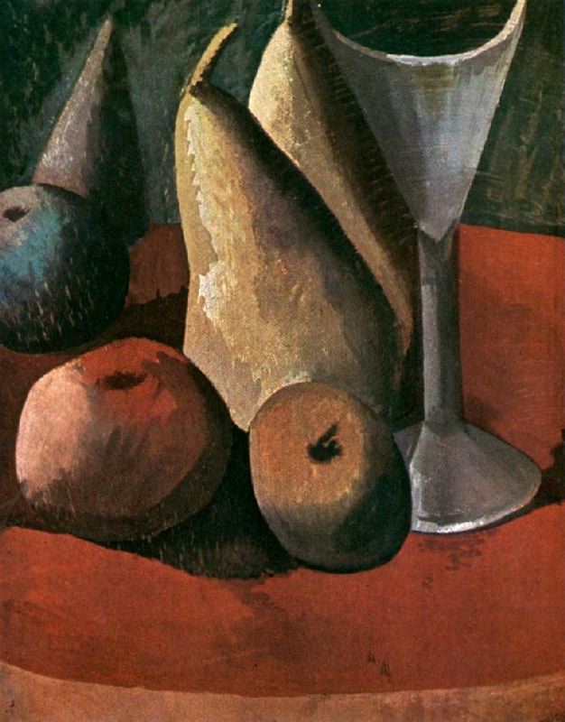 Wikioo.org - The Encyclopedia of Fine Arts - Painting, Artwork by Pablo Picasso - Fruits and wine glass
