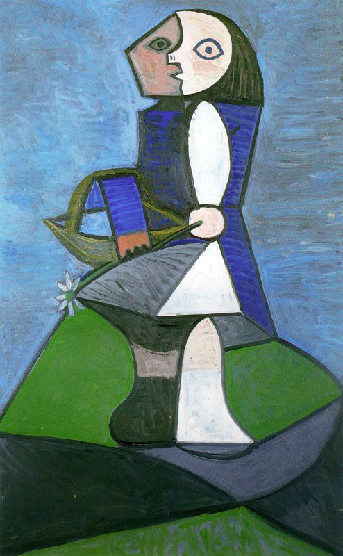 Wikioo.org - สารานุกรมวิจิตรศิลป์ - จิตรกรรม Pablo Picasso - Girl with a flower