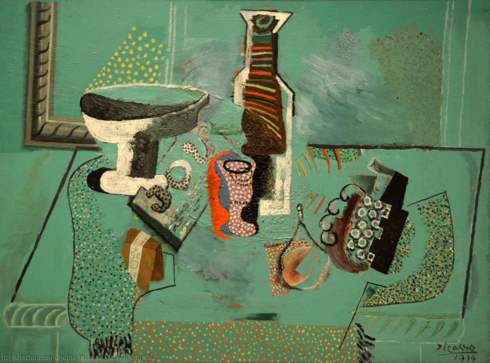 Wikioo.org - The Encyclopedia of Fine Arts - Painting, Artwork by Pablo Picasso - Green still life
