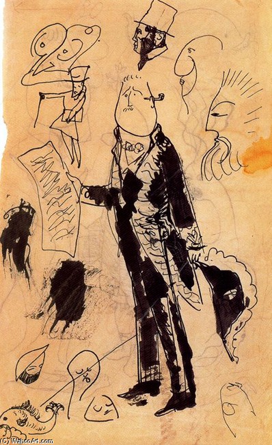 WikiOO.org - Encyclopedia of Fine Arts - Maľba, Artwork Pablo Picasso - Guillaume Apallinaire como académico