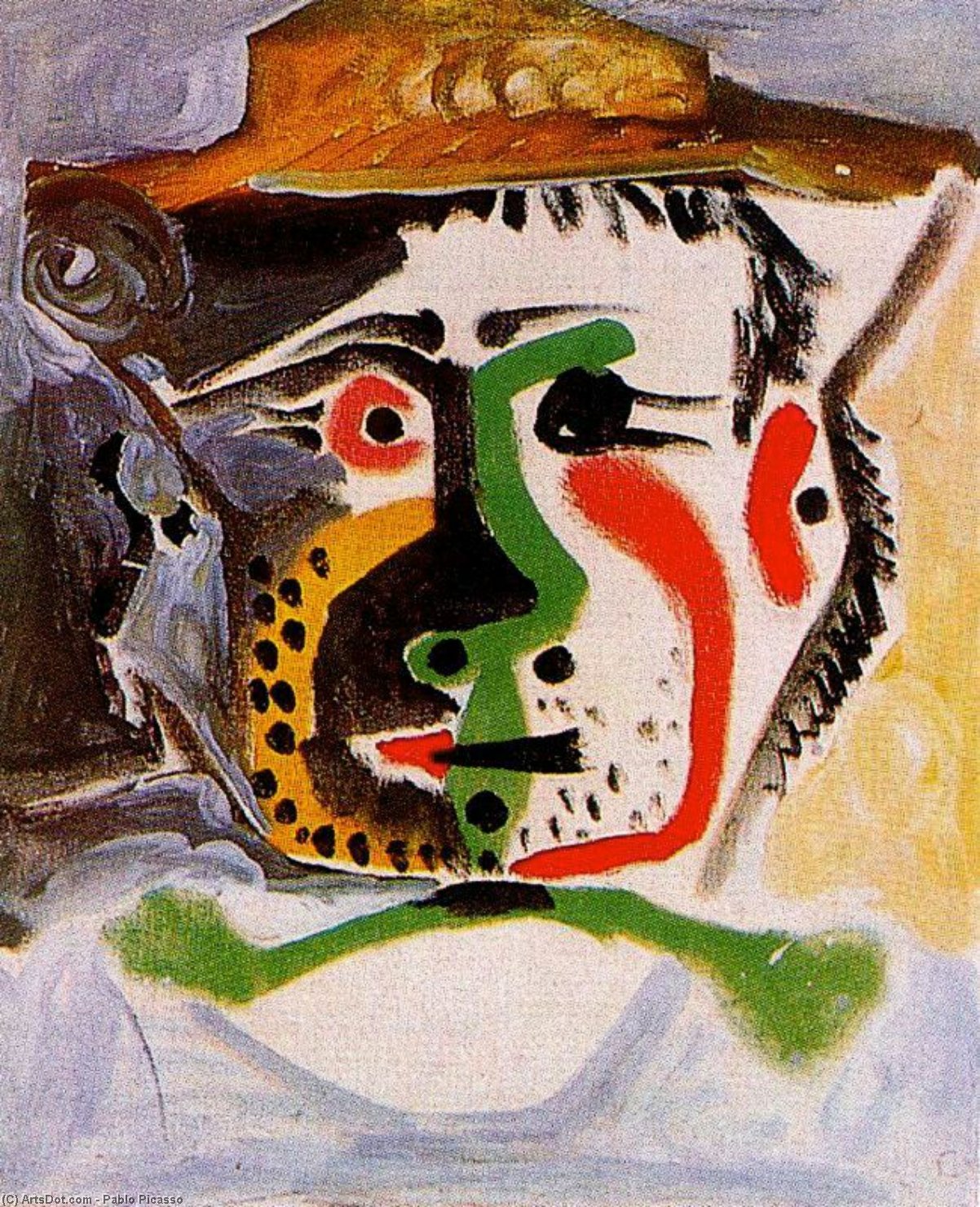 Wikioo.org - สารานุกรมวิจิตรศิลป์ - จิตรกรรม Pablo Picasso - Head of a man 16