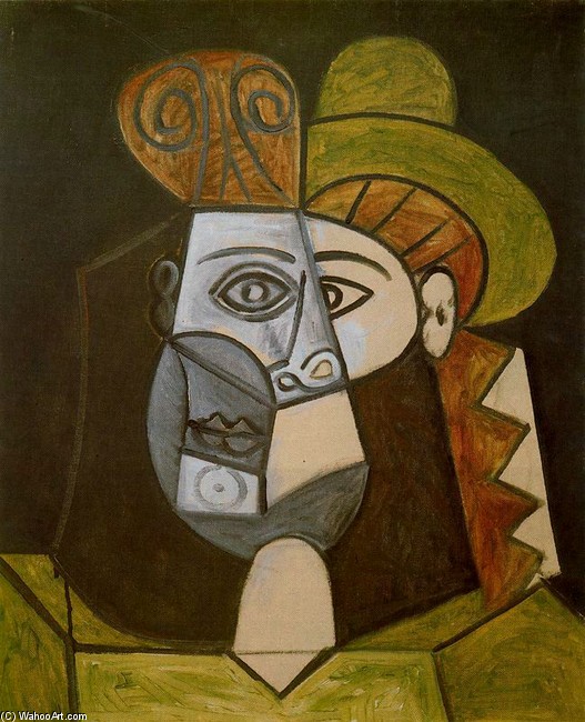 WikiOO.org - Enciclopédia das Belas Artes - Pintura, Arte por Pablo Picasso - Head of a woman 3