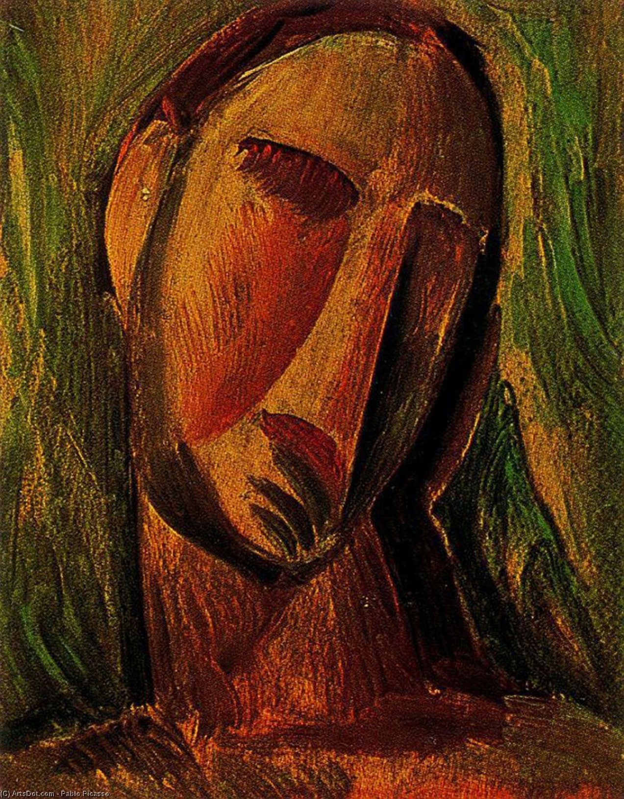 WikiOO.org - Энциклопедия изобразительного искусства - Живопись, Картины  Pablo Picasso - Голова женщины 7