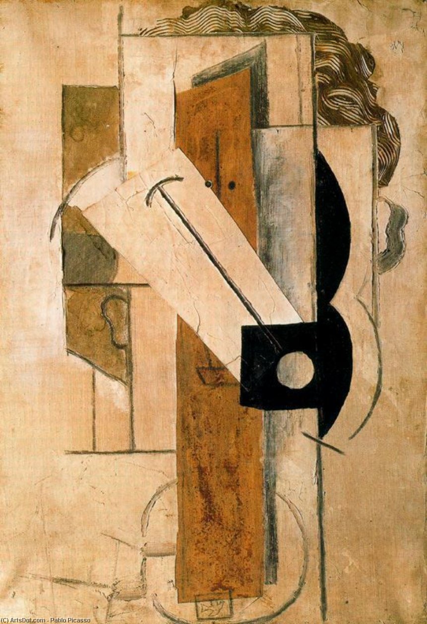 WikiOO.org – 美術百科全書 - 繪畫，作品 Pablo Picasso - 一个年轻女子的头 1