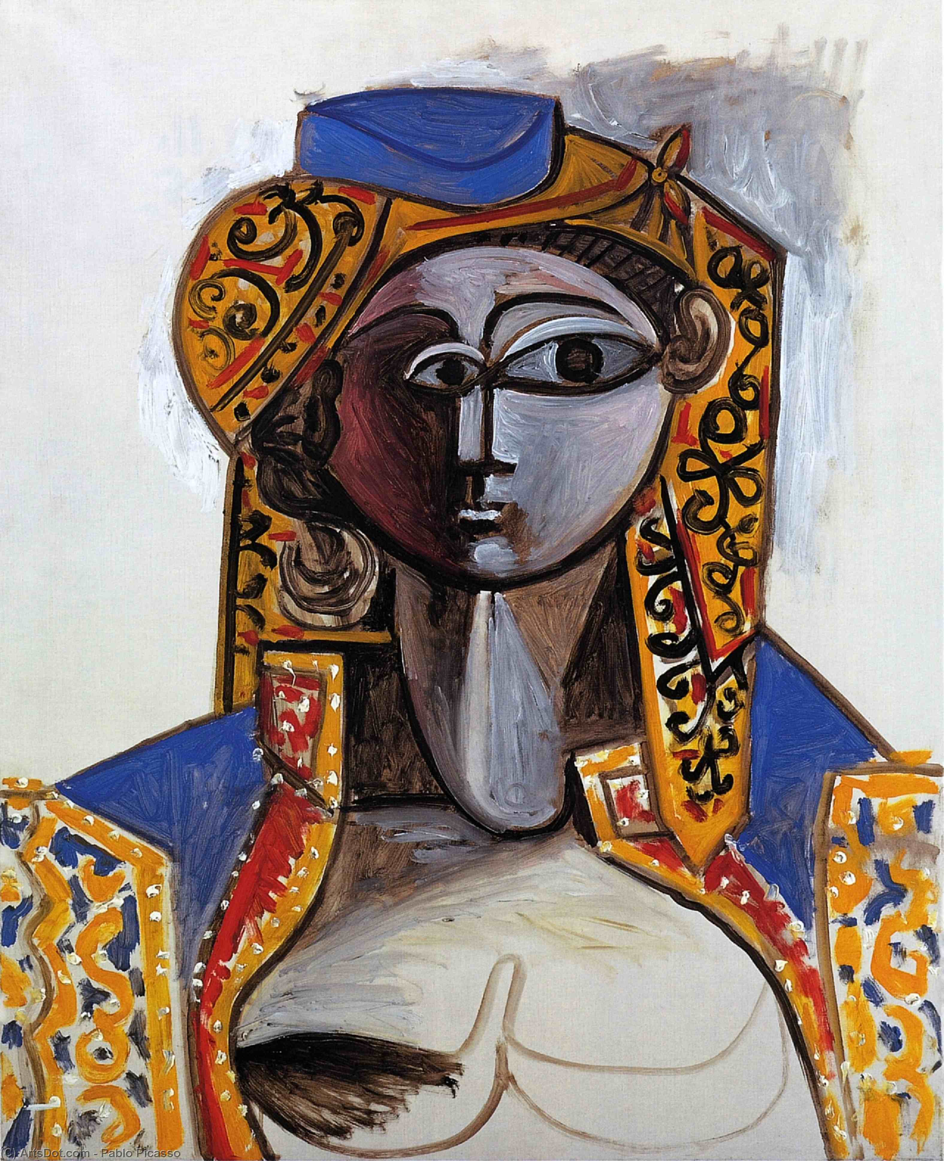 Wikioo.org – L'Encyclopédie des Beaux Arts - Peinture, Oeuvre de Pablo Picasso - jacqueline en turc robe
