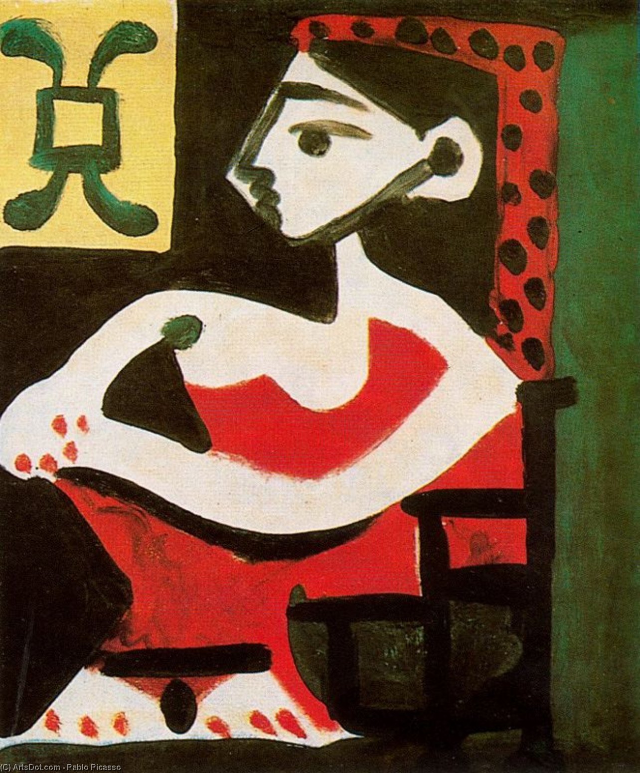Wikioo.org - The Encyclopedia of Fine Arts - Painting, Artwork by Pablo Picasso - Jacqueline's portrait (profile)