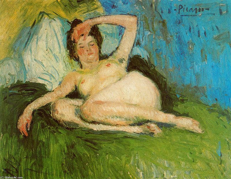 Wikoo.org - موسوعة الفنون الجميلة - اللوحة، العمل الفني Pablo Picasso - Jeanne (Desnudo acostado)
