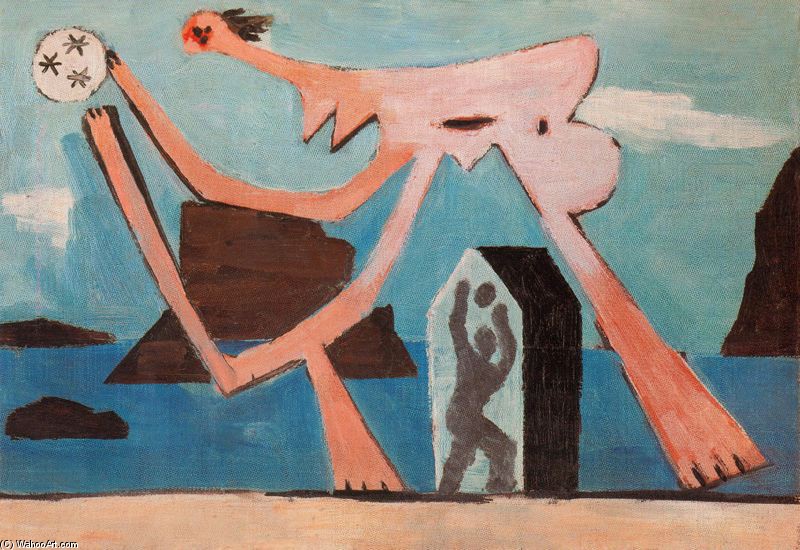 Wikioo.org - The Encyclopedia of Fine Arts - Painting, Artwork by Pablo Picasso - Jugadores de balón en la playa