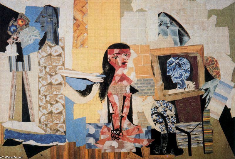 Wikoo.org - موسوعة الفنون الجميلة - اللوحة، العمل الفني Pablo Picasso - L'atelier de la couturière