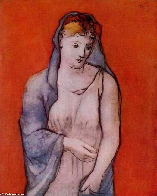 WikiOO.org - Encyclopedia of Fine Arts - Maalaus, taideteos Pablo Picasso - La mujer con velo azul