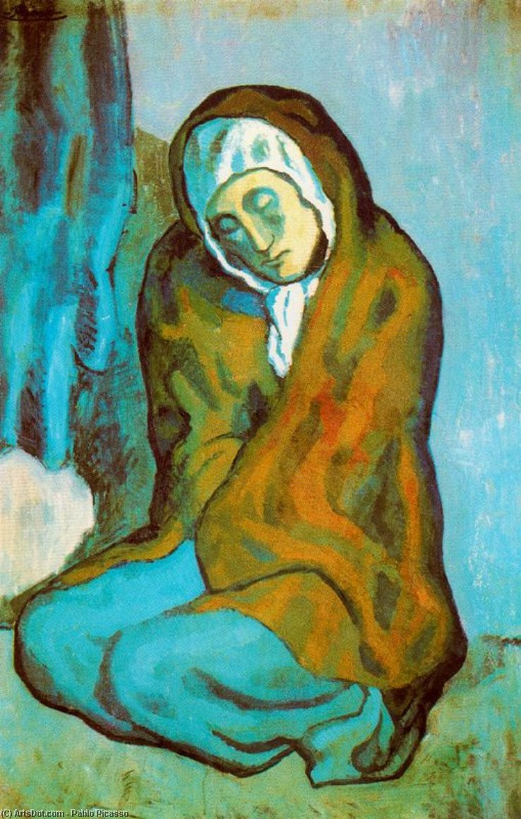 WikiOO.org - Enciklopedija dailės - Tapyba, meno kuriniai Pablo Picasso - La pordiosera arrodillada