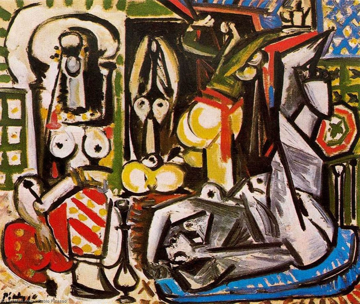 Wikioo.org - Bách khoa toàn thư về mỹ thuật - Vẽ tranh, Tác phẩm nghệ thuật Pablo Picasso - Las mujeres de Argel 1