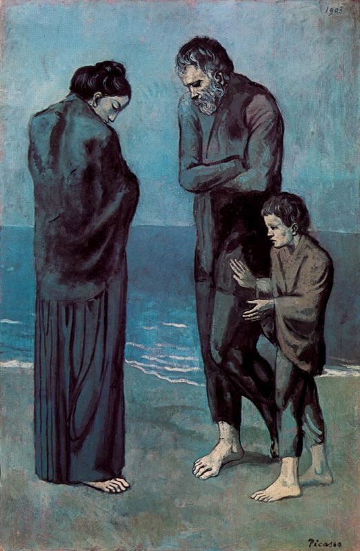 Wikioo.org - Bách khoa toàn thư về mỹ thuật - Vẽ tranh, Tác phẩm nghệ thuật Pablo Picasso - Los pobres a orillas del mar