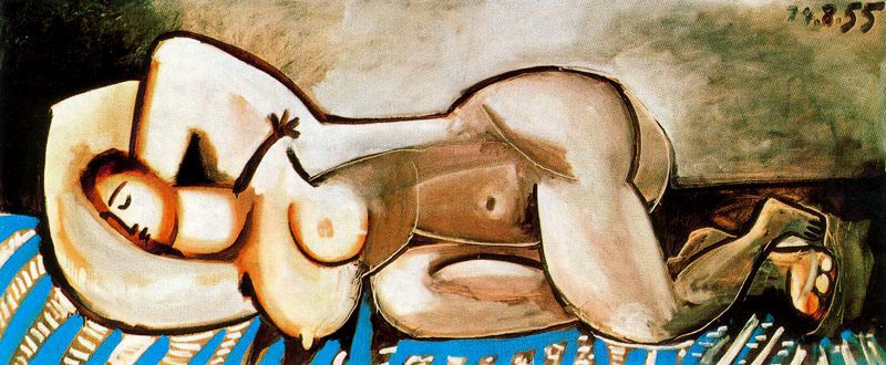 Wikioo.org - Encyklopedia Sztuk Pięknych - Malarstwo, Grafika Pablo Picasso - Lying Naked woman 5