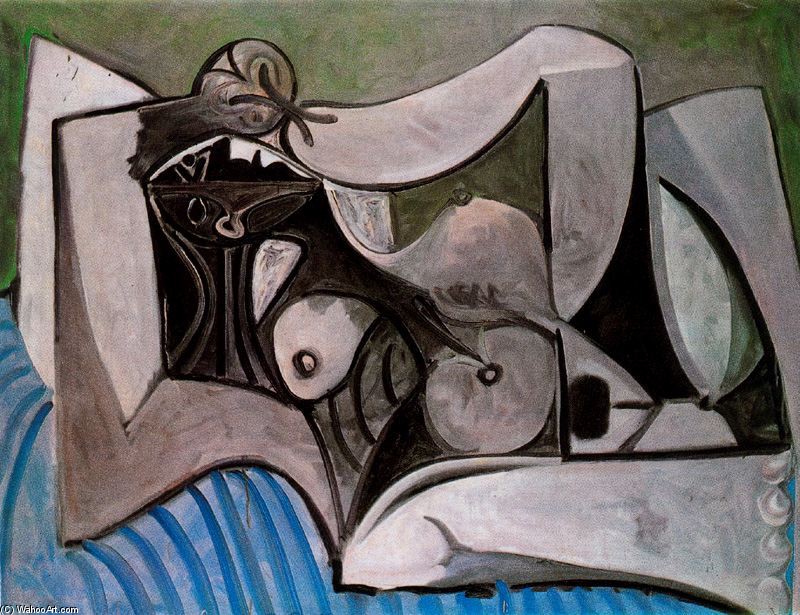 Wikioo.org - The Encyclopedia of Fine Arts - Painting, Artwork by Pablo Picasso - Lying Naked woman