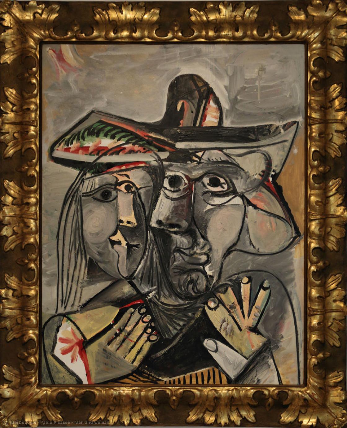 WikiOO.org - Encyclopedia of Fine Arts - Maleri, Artwork Pablo Picasso - Man and woman 1