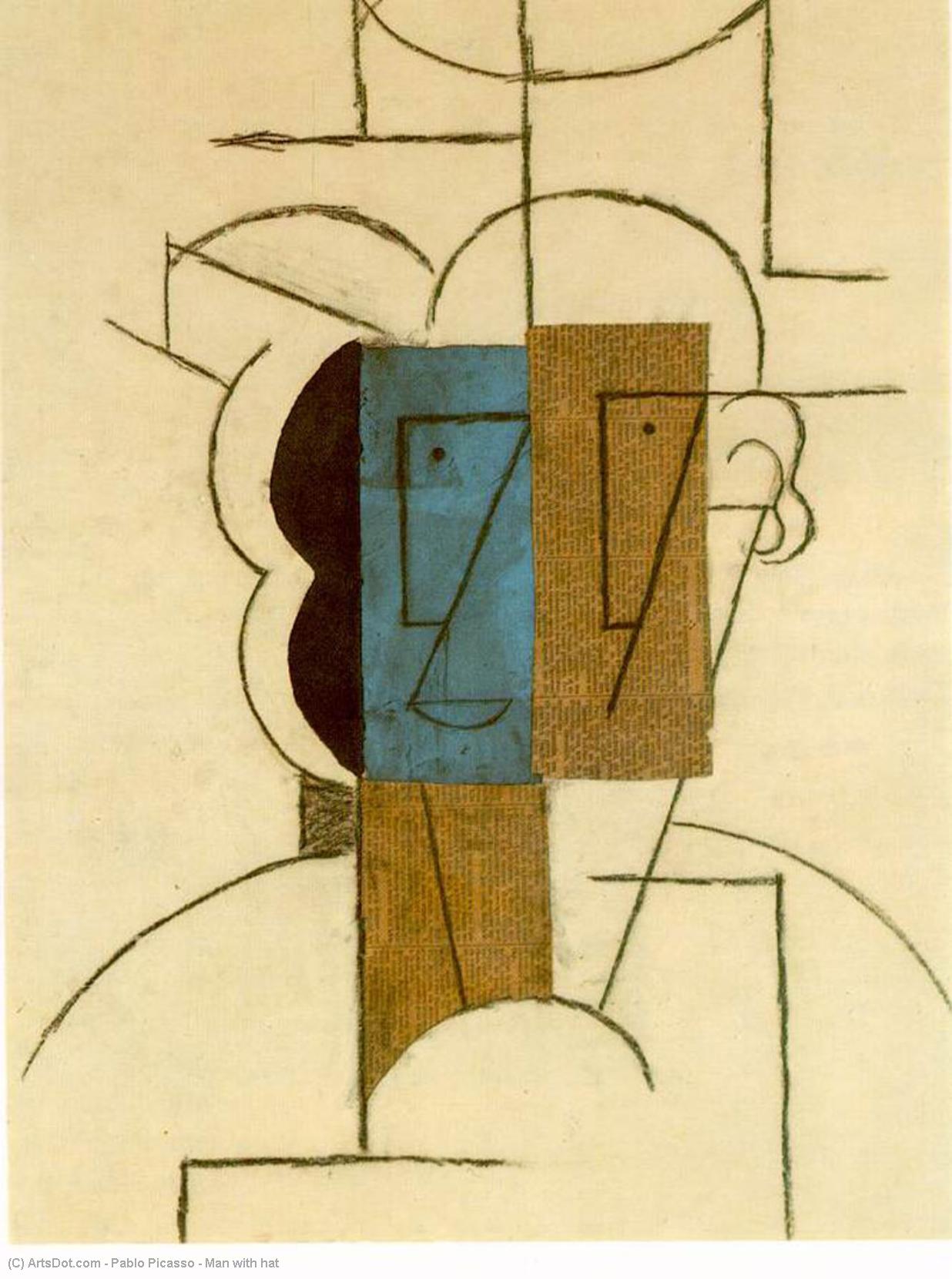 Wikioo.org - The Encyclopedia of Fine Arts - Painting, Artwork by Pablo Picasso - Man with hat