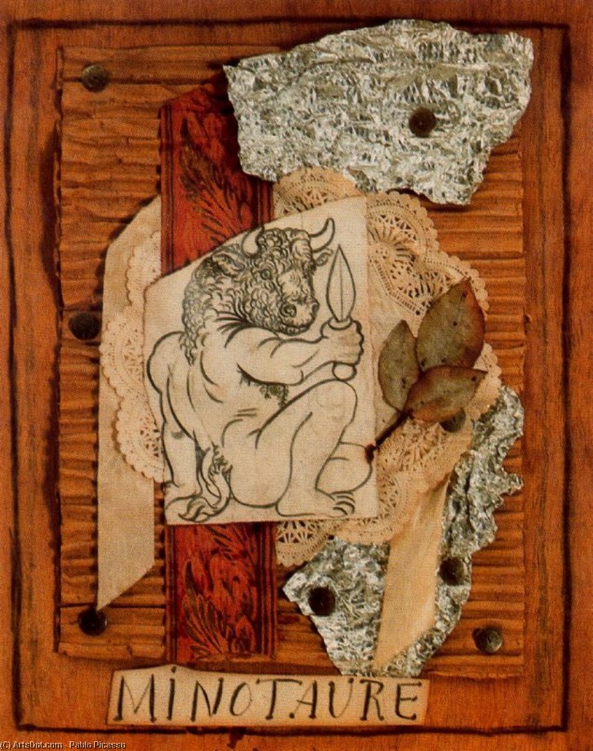 WikiOO.org - Encyclopedia of Fine Arts - Maleri, Artwork Pablo Picasso - Maqueta para la portada de ''Minotauro''