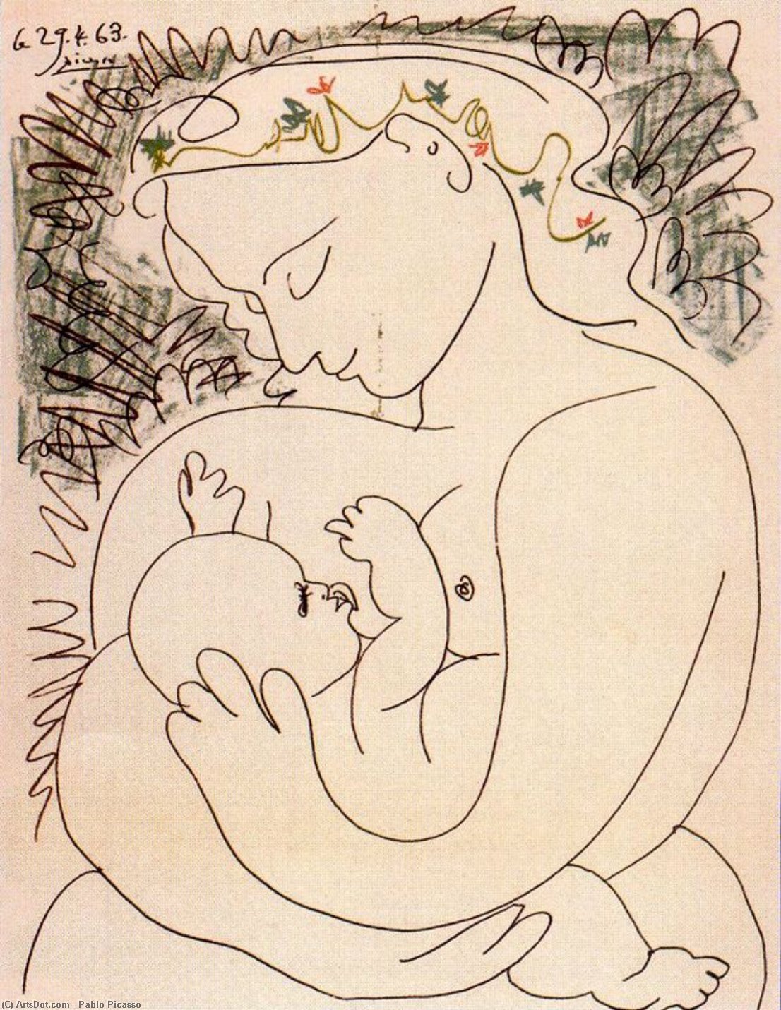 WikiOO.org - אנציקלופדיה לאמנויות יפות - ציור, יצירות אמנות Pablo Picasso - Maternity