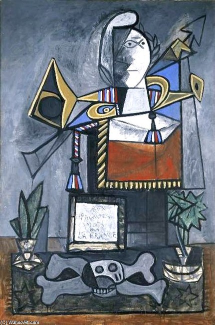 Wikoo.org - موسوعة الفنون الجميلة - اللوحة، العمل الفني Pablo Picasso - Monumento a los españoles
