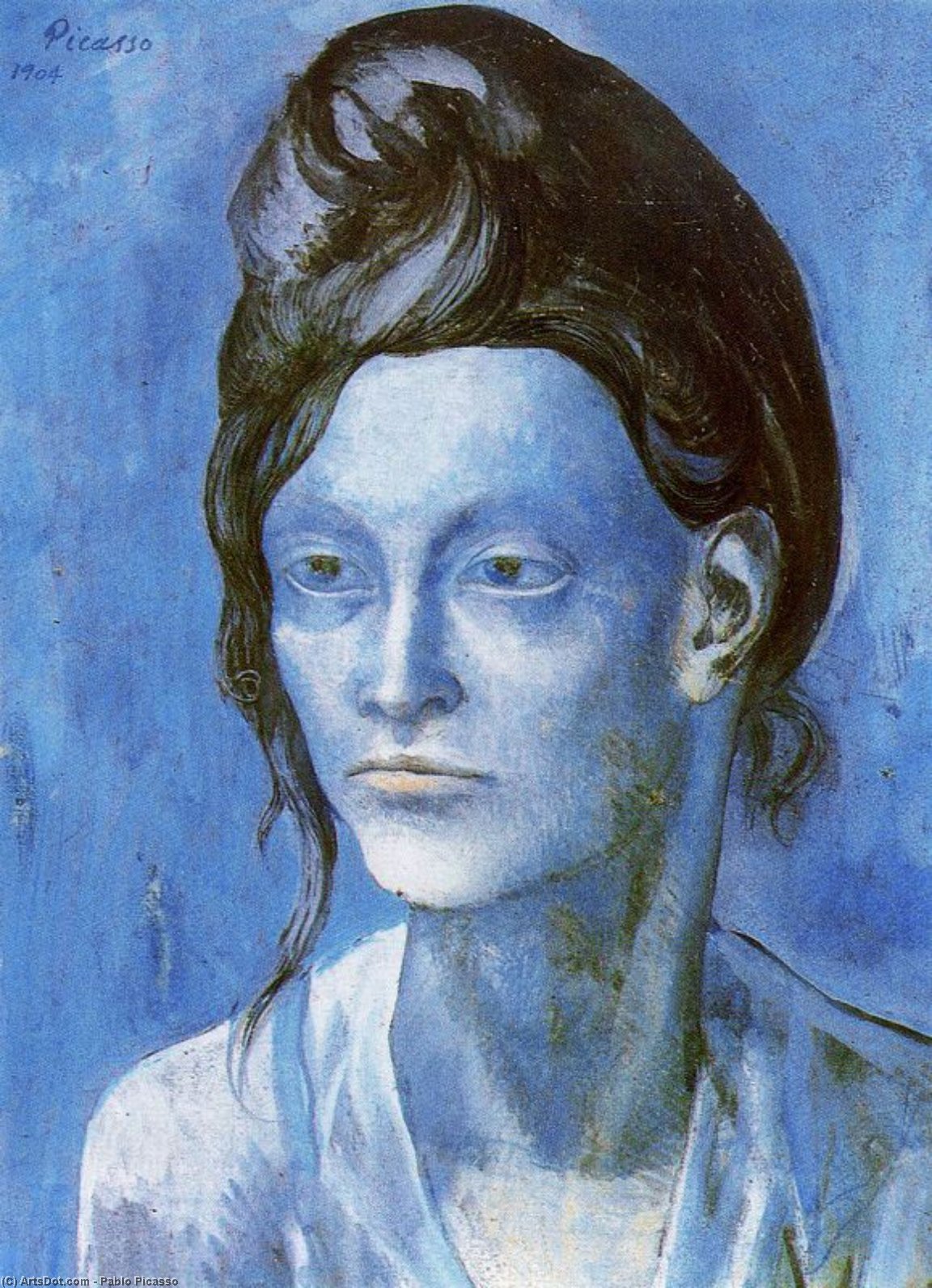 WikiOO.org - Encyclopedia of Fine Arts - Målning, konstverk Pablo Picasso - Mujer con casco de pelos