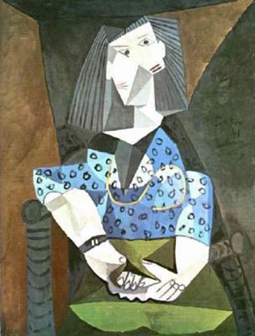 Wikioo.org - The Encyclopedia of Fine Arts - Painting, Artwork by Pablo Picasso - Mujer de azul 1
