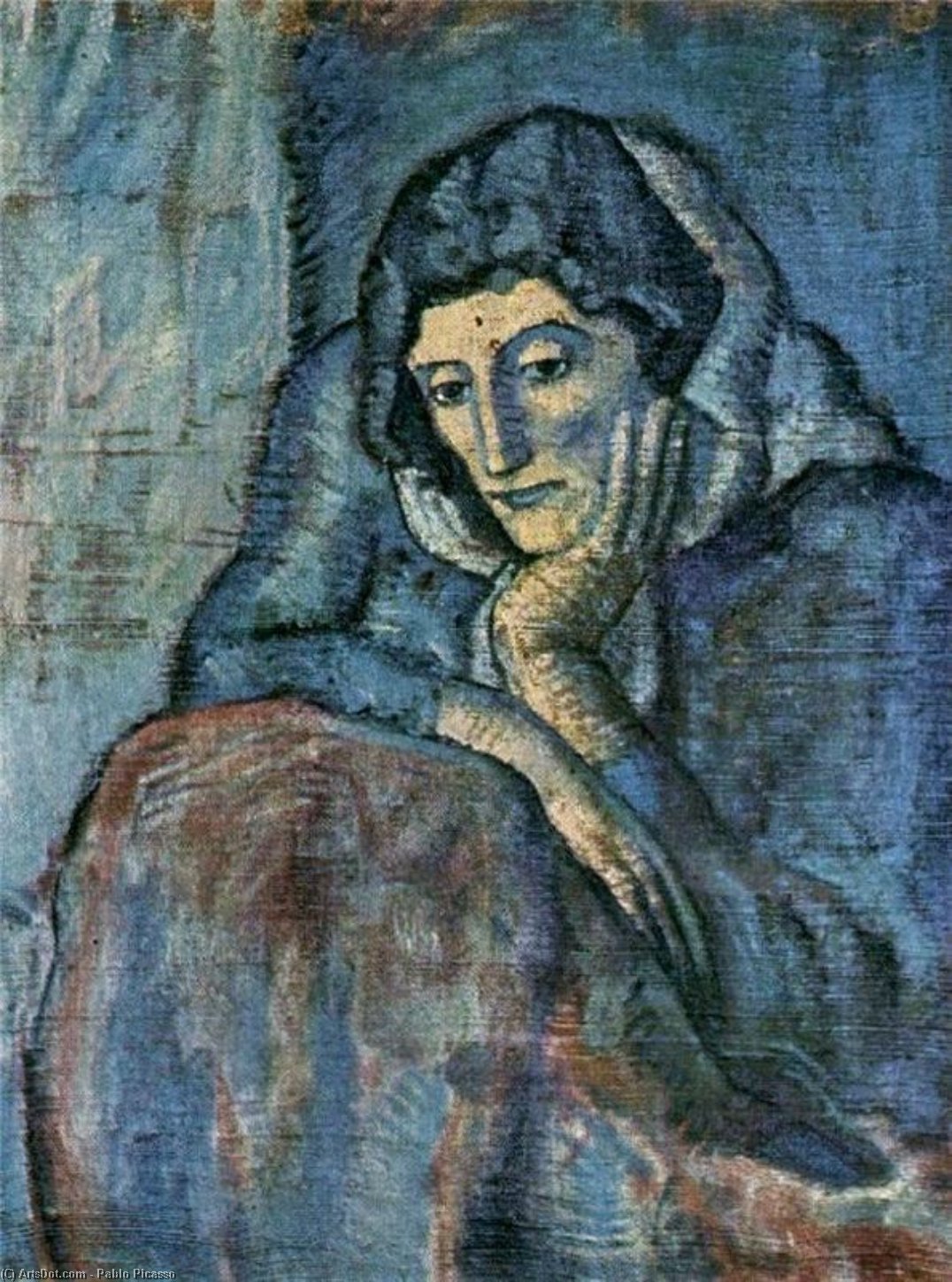 WikiOO.org - Энциклопедия изобразительного искусства - Живопись, Картины  Pablo Picasso - Mujer де azul