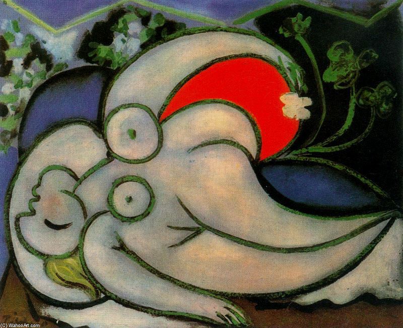 Wikoo.org - موسوعة الفنون الجميلة - اللوحة، العمل الفني Pablo Picasso - Mujer desnuda acostada 2