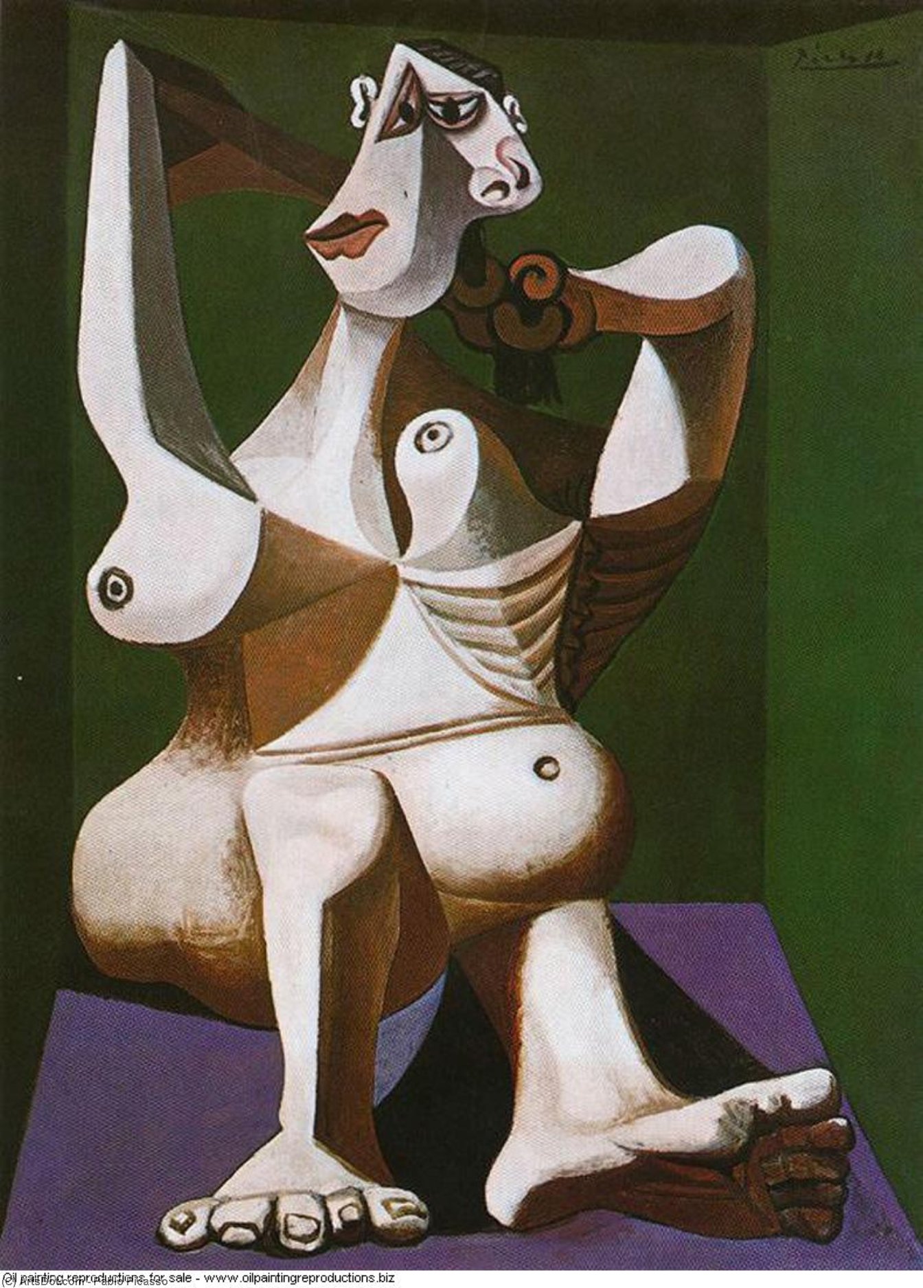 Wikioo.org - Die Enzyklopädie bildender Kunst - Malerei, Kunstwerk von Pablo Picasso - Mujer peinándose