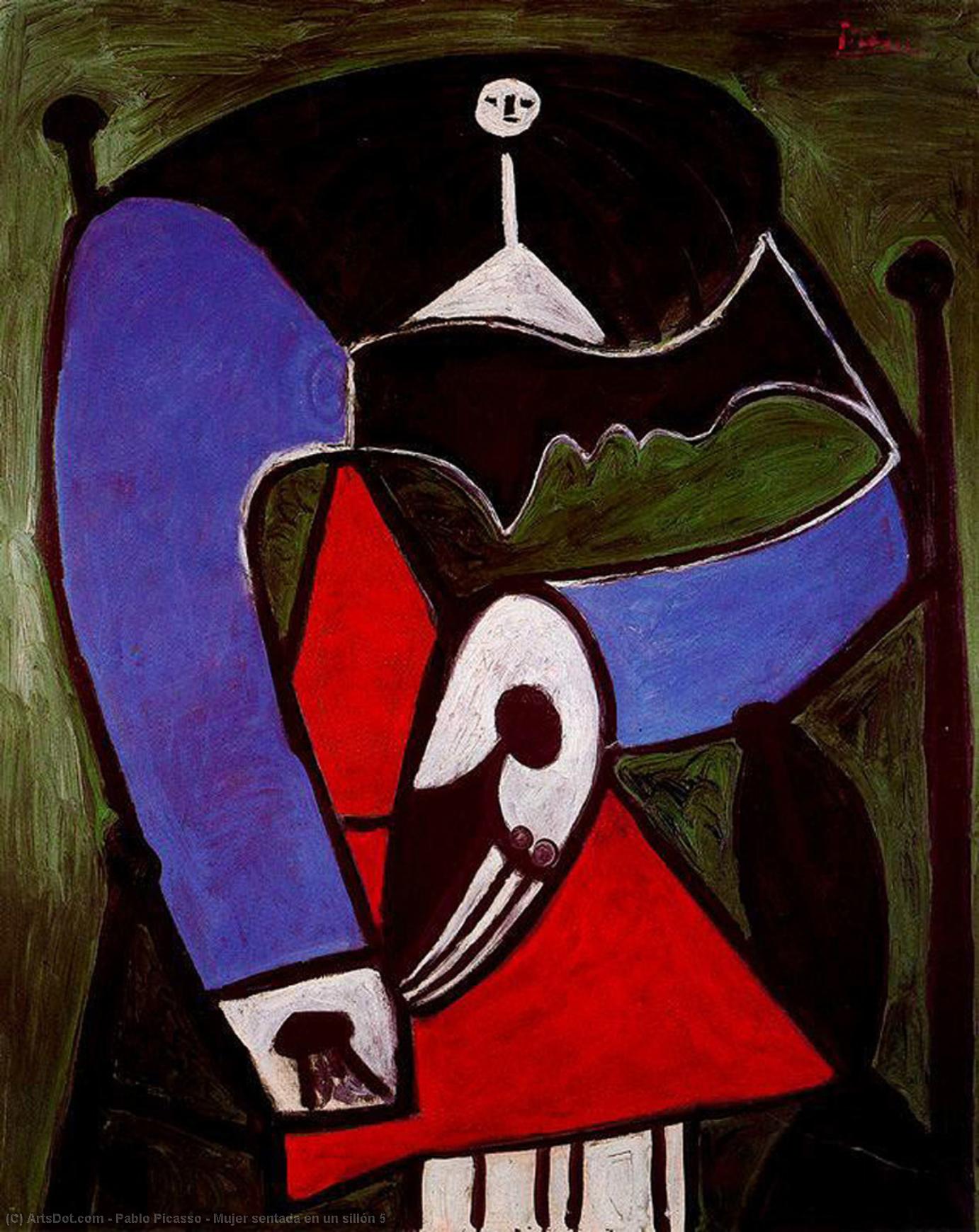 Wikioo.org - The Encyclopedia of Fine Arts - Painting, Artwork by Pablo Picasso - Mujer sentada en un sillón 5