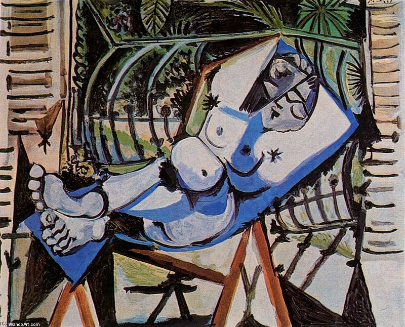 Wikioo.org - The Encyclopedia of Fine Arts - Painting, Artwork by Pablo Picasso - Naked woman in the garden