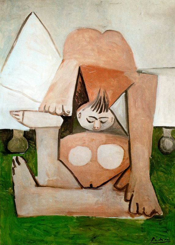 Wikioo.org - Bách khoa toàn thư về mỹ thuật - Vẽ tranh, Tác phẩm nghệ thuật Pablo Picasso - Naked woman on a couch