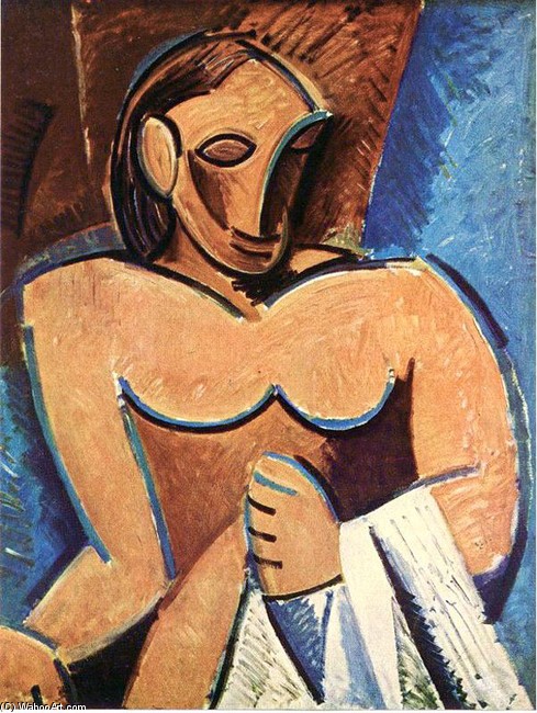 WikiOO.org - Encyclopedia of Fine Arts - Lukisan, Artwork Pablo Picasso - Nude with a towel