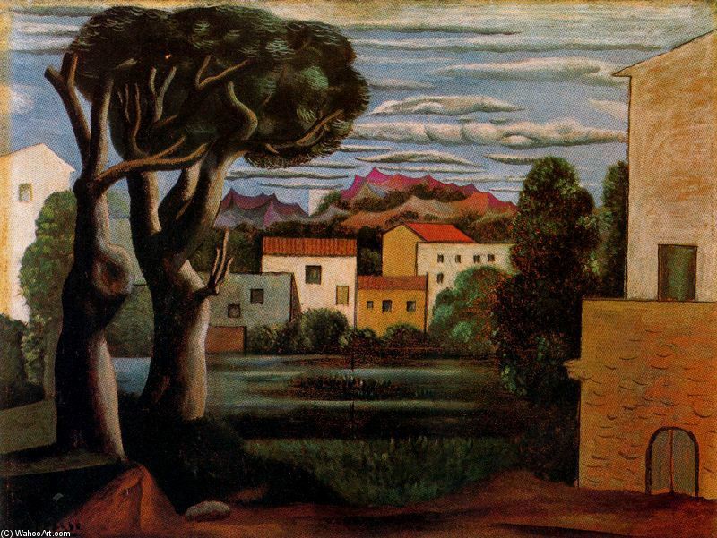 Wikioo.org - The Encyclopedia of Fine Arts - Painting, Artwork by Pablo Picasso - Paisaje con árbol muerto y vivo