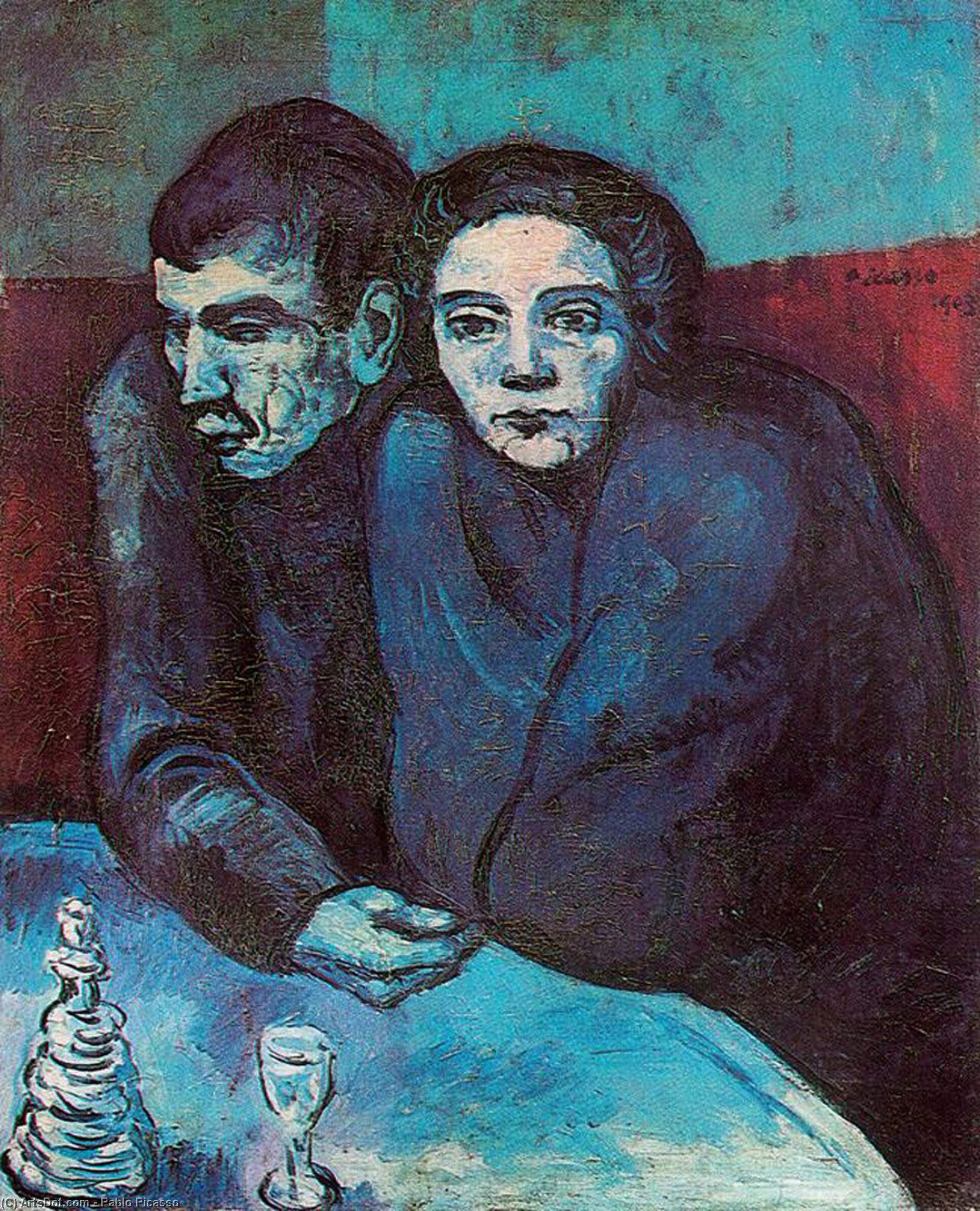 WikiOO.org - Encyclopedia of Fine Arts - Målning, konstverk Pablo Picasso - Pareja de pobres