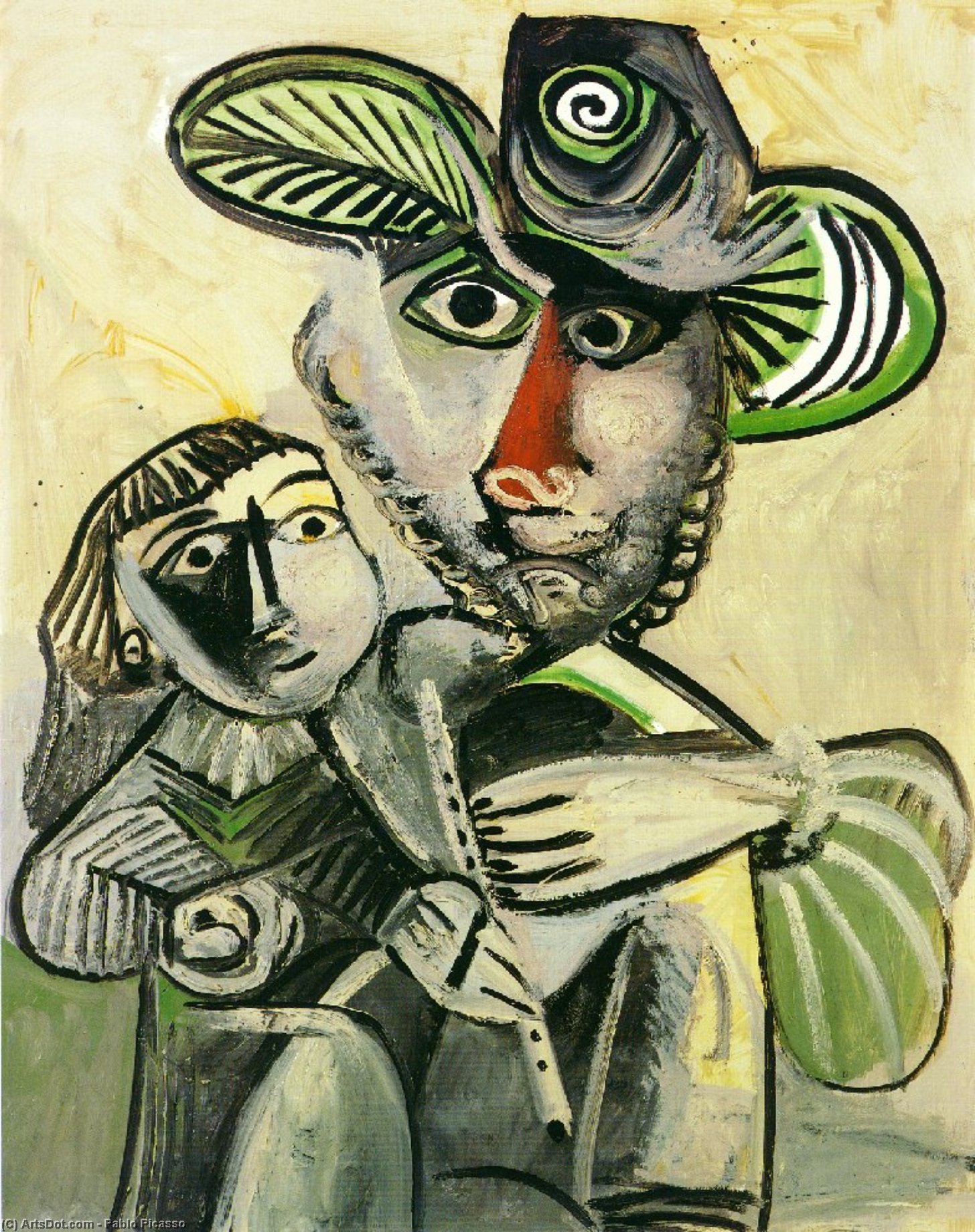 Wikoo.org - موسوعة الفنون الجميلة - اللوحة، العمل الفني Pablo Picasso - Paternity